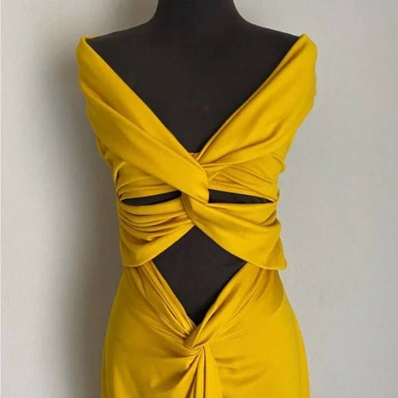 Yaura Revolve sz 12 ChiChi Dream Dress. Midriff cutout high-low maxi NWT - Picture 7 of 13